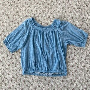 Loft baby blue polka dot blouse